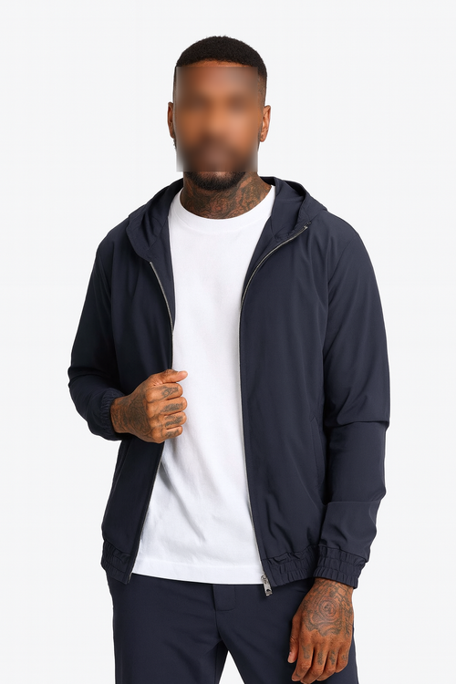 Navy hooded utility suit