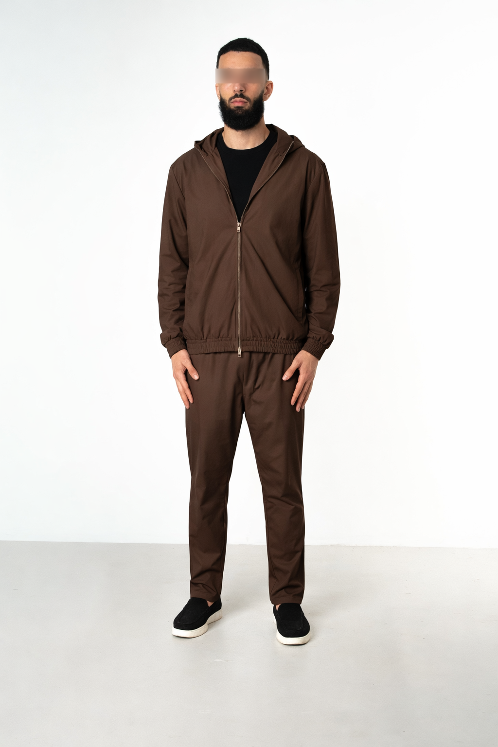 MOCHA BROWN HOODED UTILITY SUIT