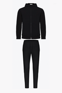 BLACK HOODED UTILITY SUIT