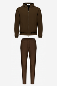 MOCHA BROWN HOODED UTILITY SUIT