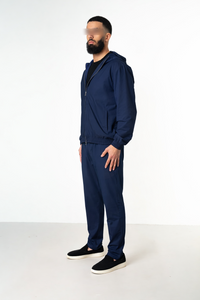 NAVY HOODED UTILITY SUIT