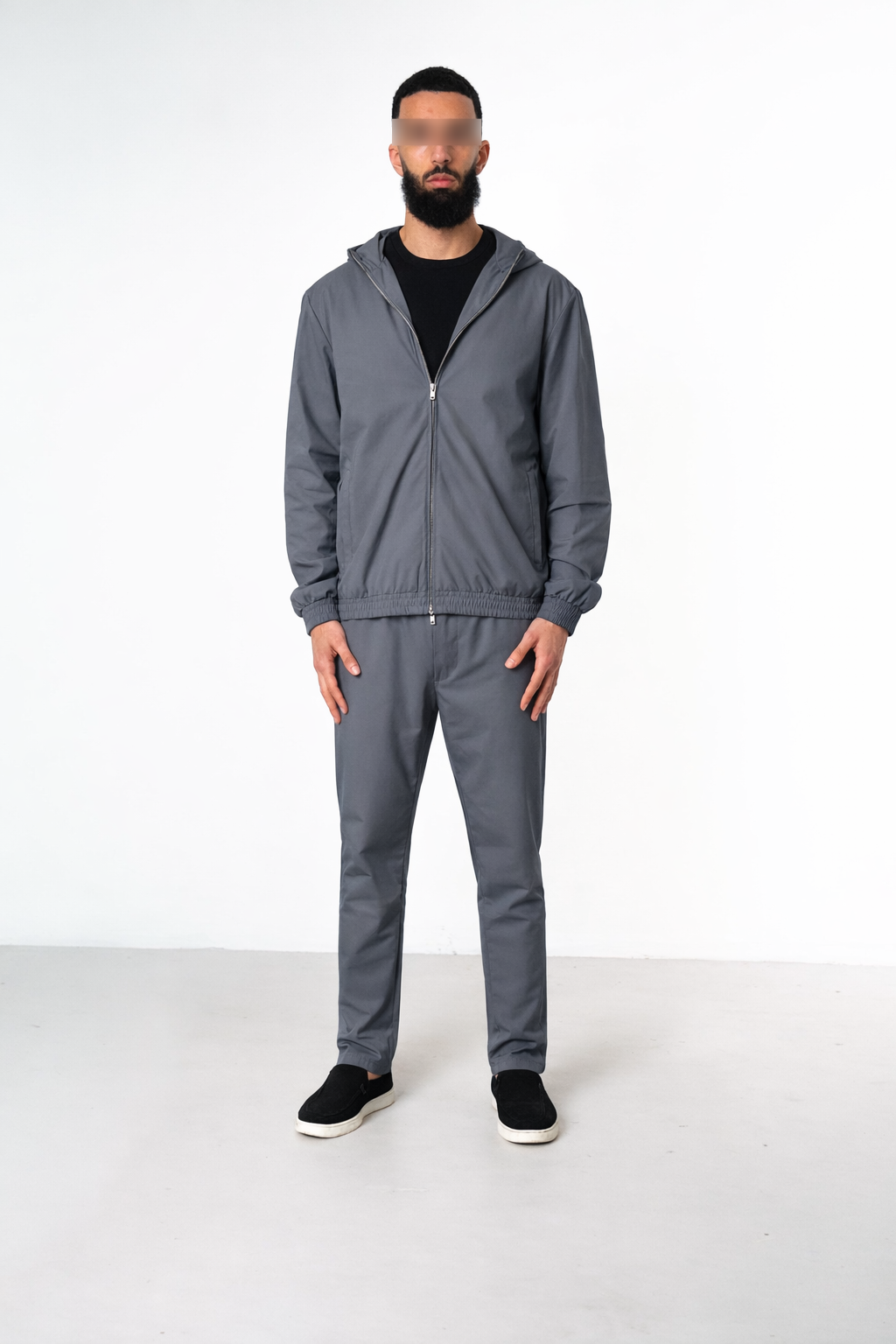 GREY HOODED UTILITY SUIT