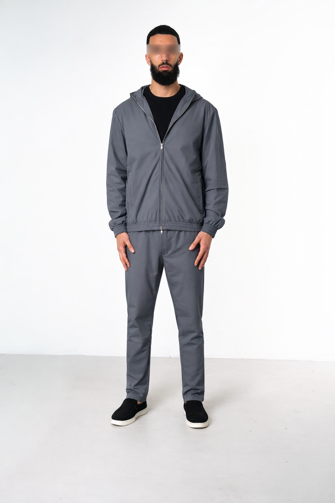 GREY HOODED UTILITY SUIT