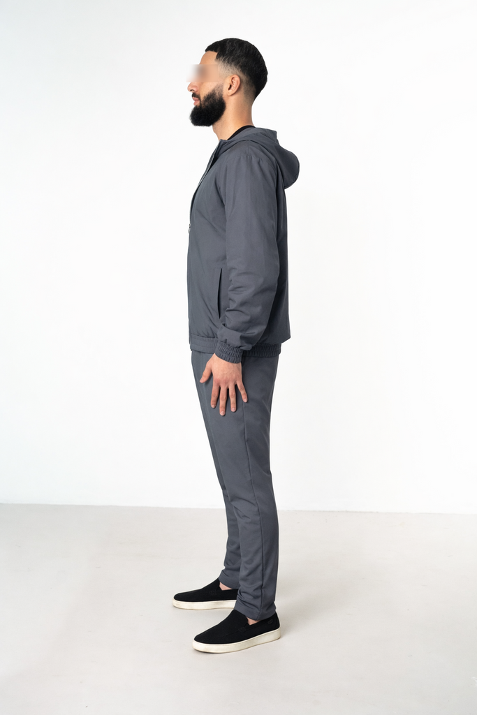 GREY HOODED UTILITY SUIT
