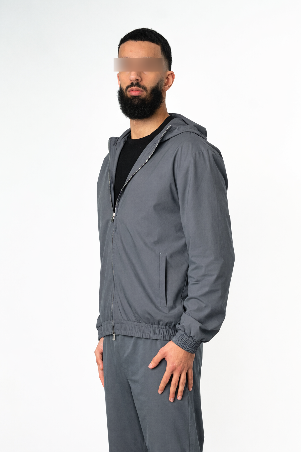 GREY HOODED UTILITY SUIT