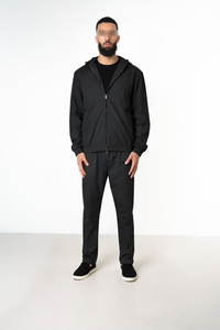 BLACK HOODED UTILITY SUIT