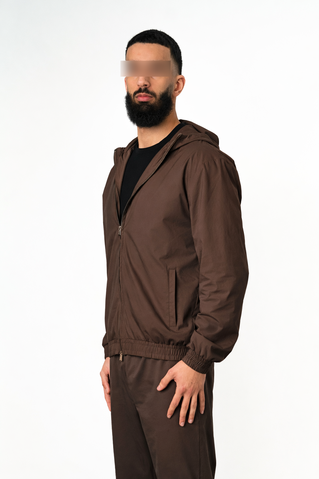 MOCHA BROWN HOODED UTILITY SUIT