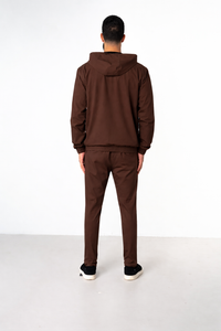 MOCHA BROWN HOODED UTILITY SUIT