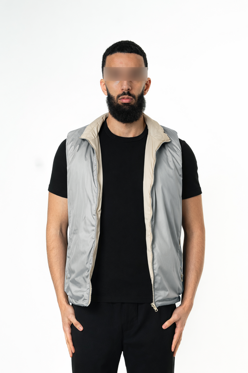 LIGHT GREY REVERSE BODYWARMER