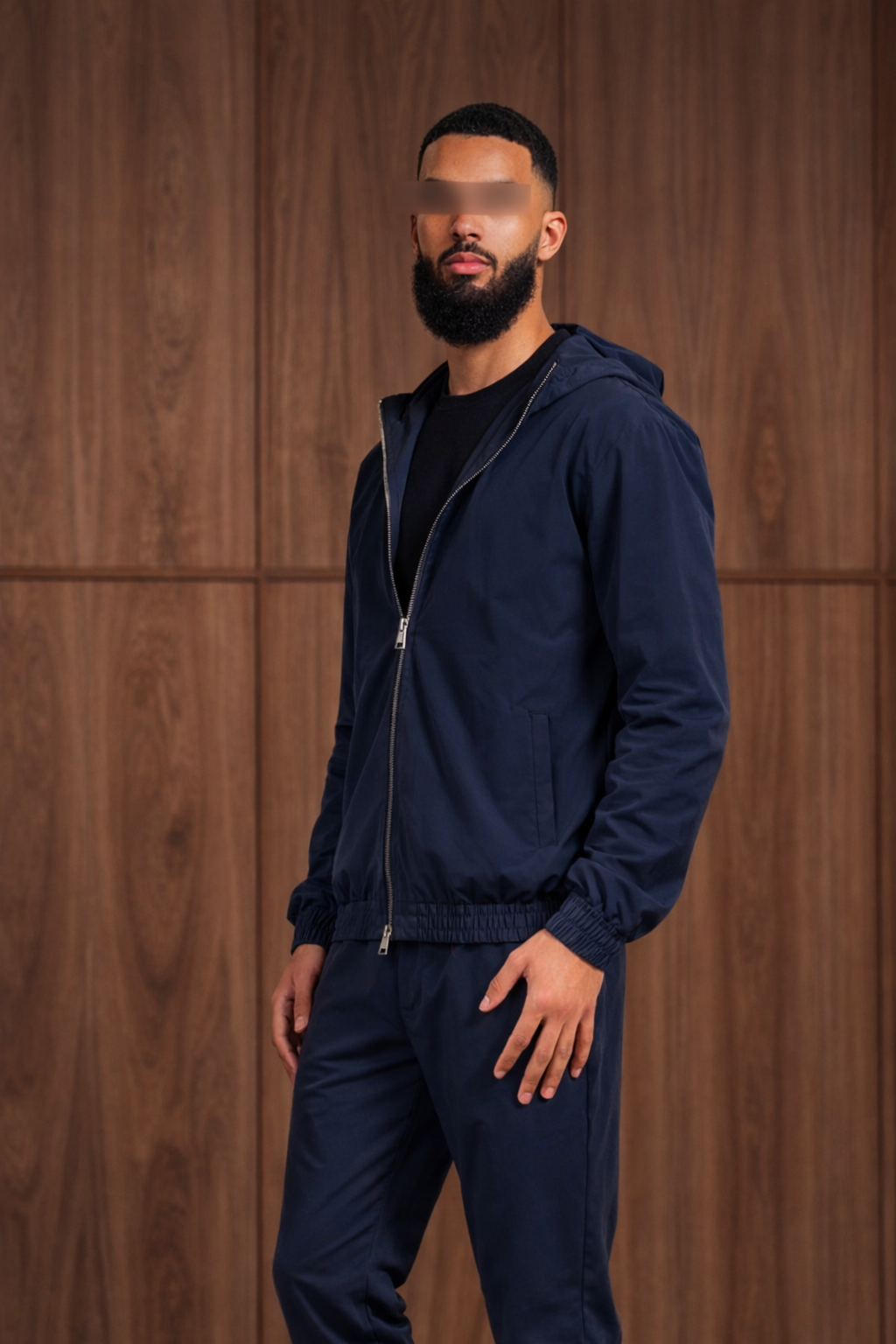 NAVY HOODED UTILITY SUIT