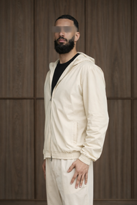 BEIGE HOODED UTILITY SUIT