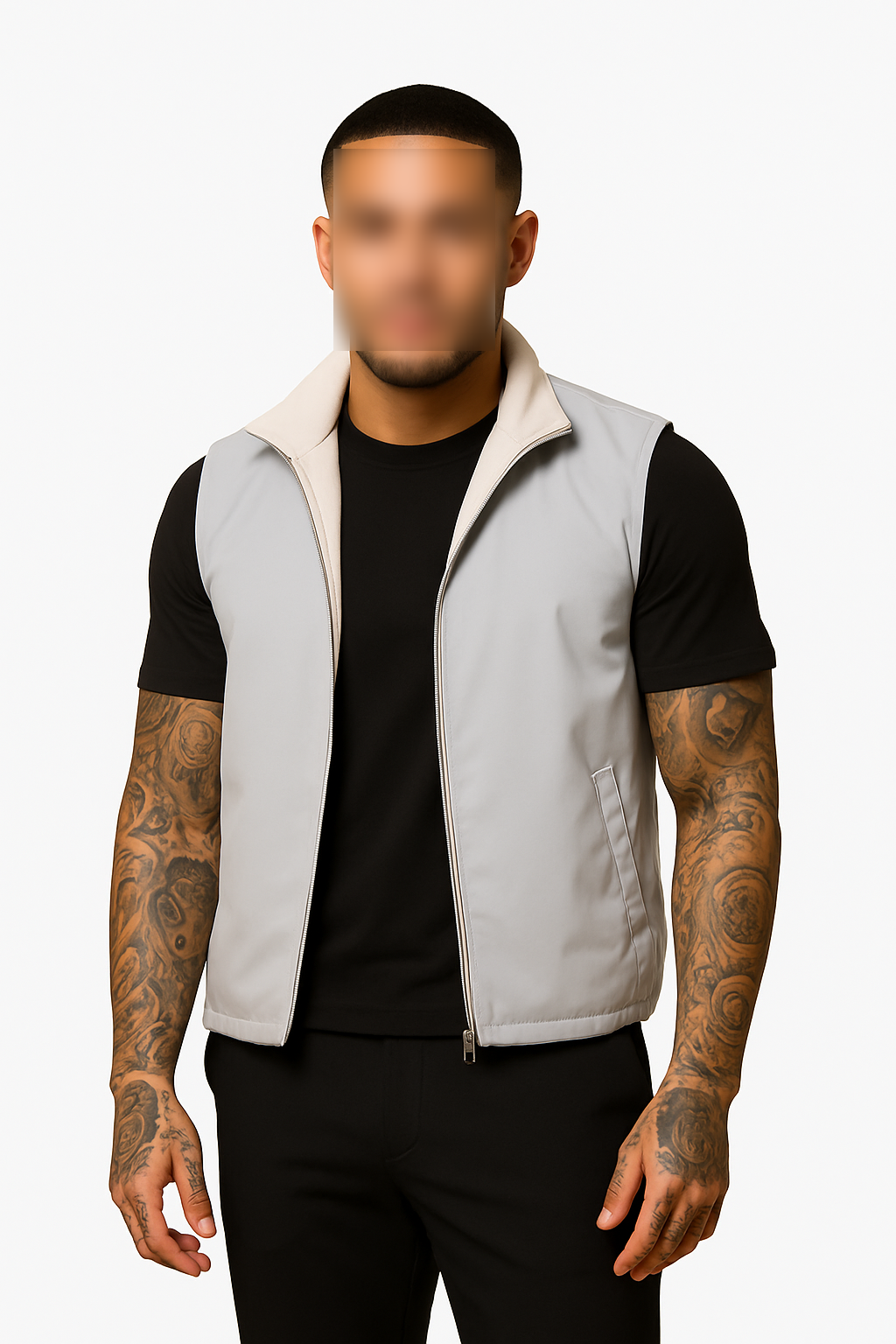 LIGHT GREY REVERSE BODYWARMER
