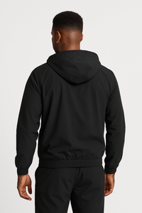 BLACK HOODED UTILITY SUIT