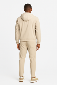 BEIGE HOODED UTILITY SUIT