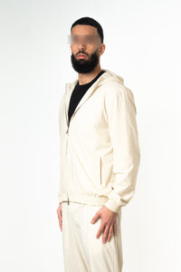 BEIGE HOODED UTILITY SUIT
