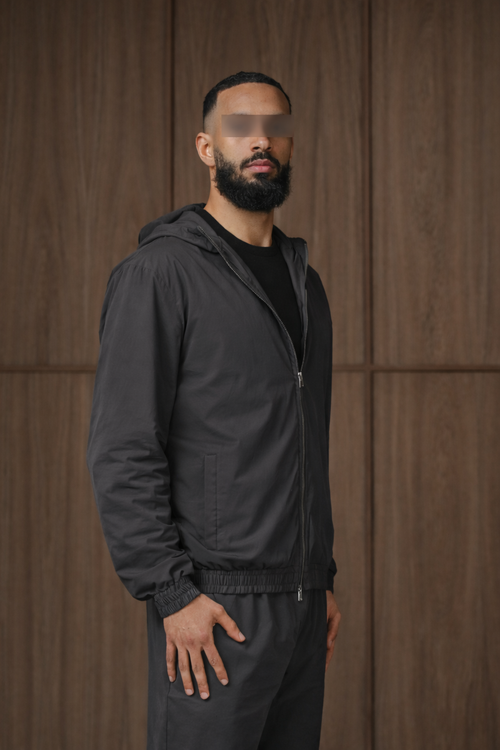 GREY HOODED UTILITY SUIT