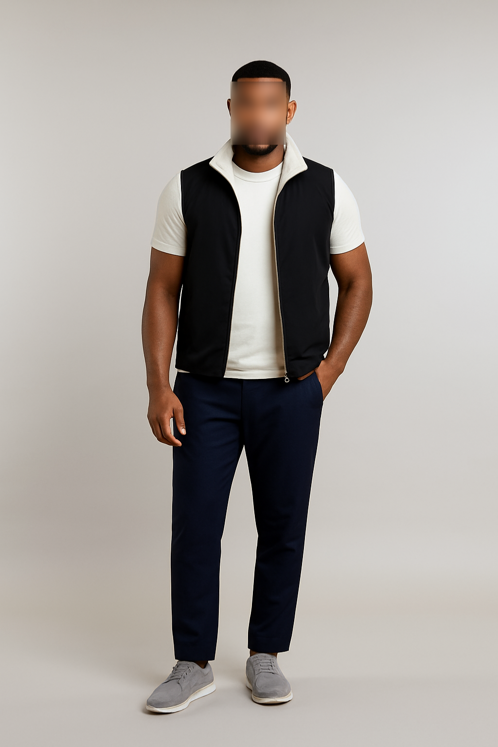 BLACK REVERSE BODYWARMER