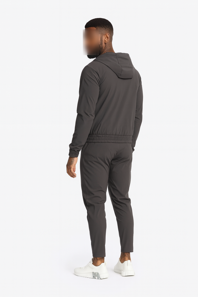 Grey hooded utility suit